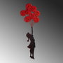 Wallity Banksy - 11-1 Escultura de pared en Rojo y Negro